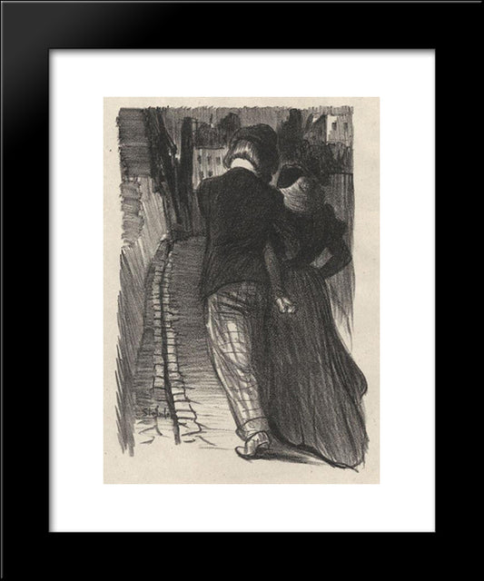 Qu-Avez Vous Fait 20x24 Black Modern Wood Framed Art Print Poster by Steinlen, Theophile