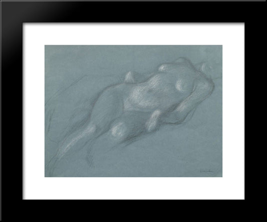 Reclining Female Nude 20x24 Black Modern Wood Framed Art Print Poster by Steinlen, Theophile