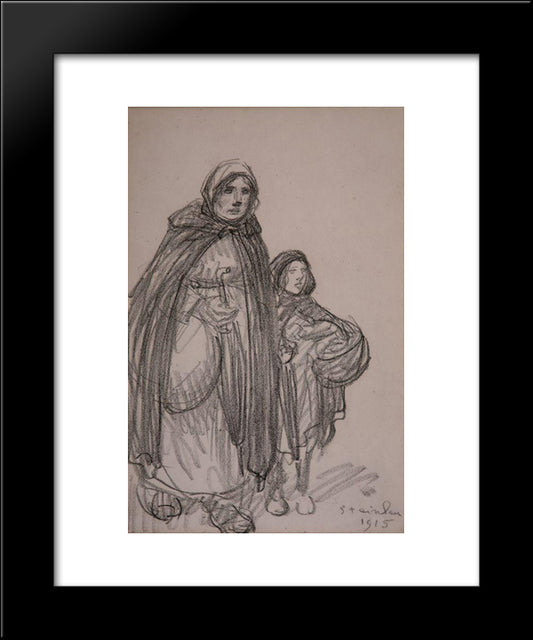 Refugees 20x24 Black Modern Wood Framed Art Print Poster by Steinlen, Theophile