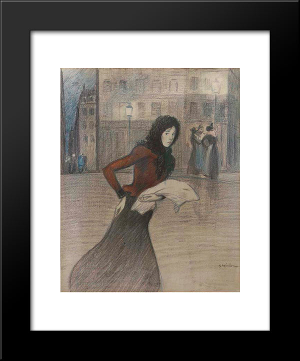 Res Sacra 20x24 Black Modern Wood Framed Art Print Poster by Steinlen, Theophile