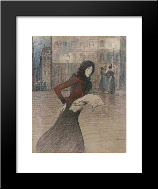Res Sacra 20x24 Black Modern Wood Framed Art Print Poster by Steinlen, Theophile