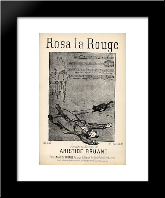 Rosa La Rouge 20x24 Black Modern Wood Framed Art Print Poster by Steinlen, Theophile