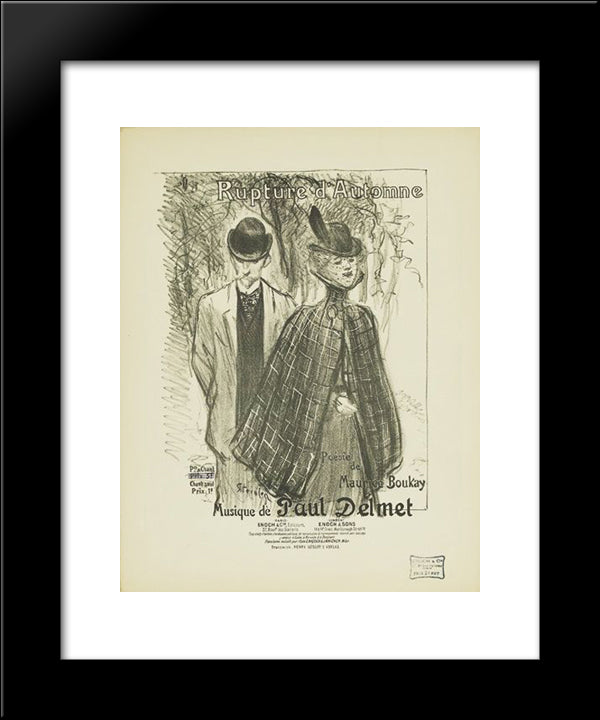Rupture D'Automne 20x24 Black Modern Wood Framed Art Print Poster by Steinlen, Theophile