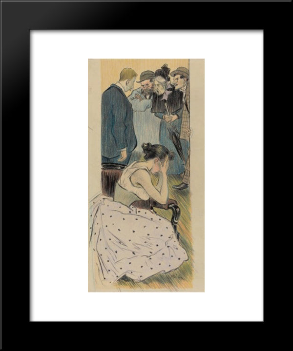 Sa Famille 20x24 Black Modern Wood Framed Art Print Poster by Steinlen, Theophile