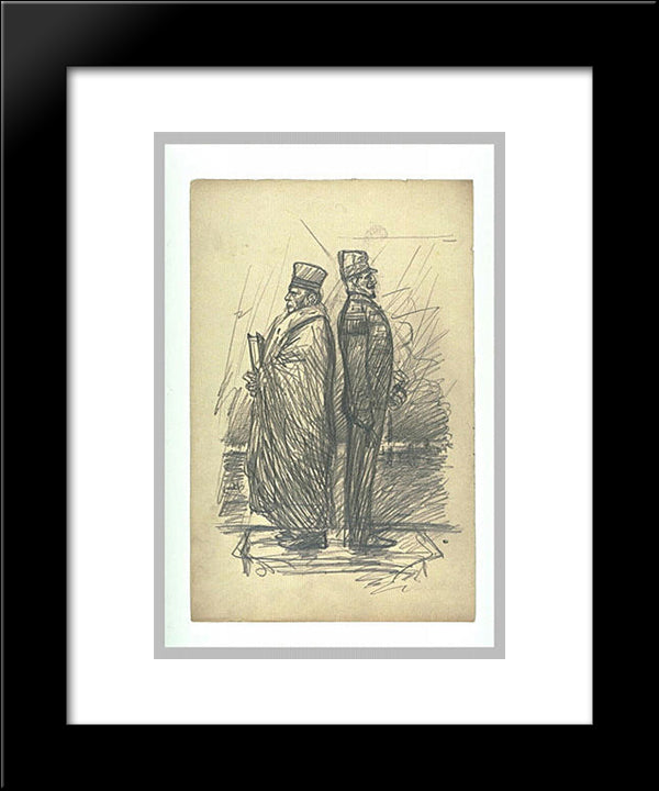 Saluons-Les 20x24 Black Modern Wood Framed Art Print Poster by Steinlen, Theophile