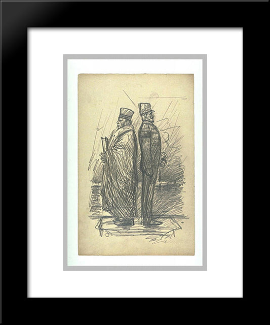 Saluons-Les 20x24 Black Modern Wood Framed Art Print Poster by Steinlen, Theophile