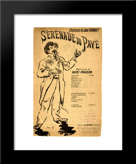 Serenade Du Pave 20x24 Black Modern Wood Framed Art Print Poster by Steinlen, Theophile