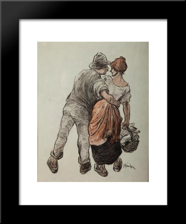 Soir D'Ete 20x24 Black Modern Wood Framed Art Print Poster by Steinlen, Theophile