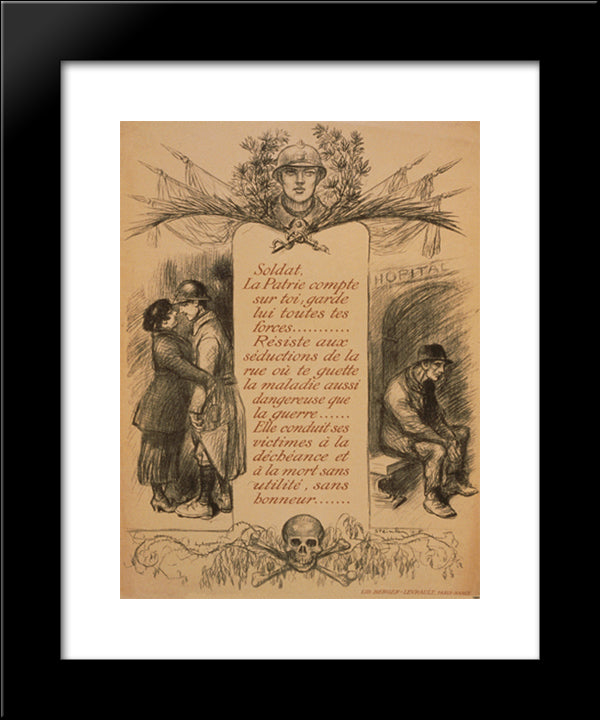 Soldier Health 20x24 Black Modern Wood Framed Art Print Poster by Steinlen, Theophile