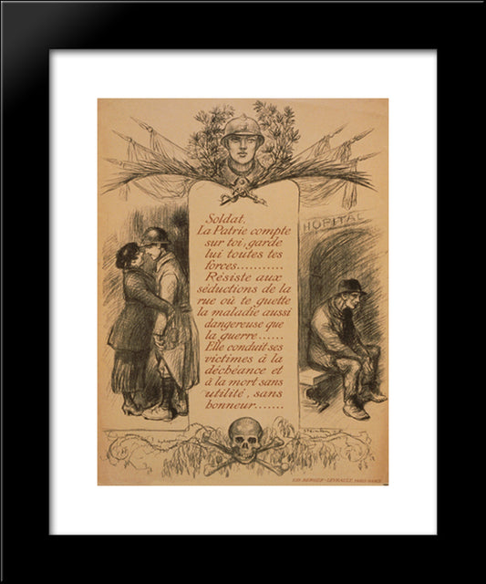 Soldier Health 20x24 Black Modern Wood Framed Art Print Poster by Steinlen, Theophile