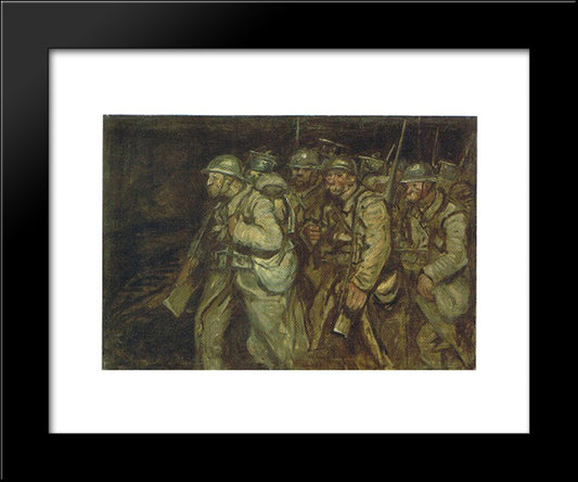 Soldiers - 20x24 Black Modern Wood Framed Art Print Poster by Steinlen, Theophile