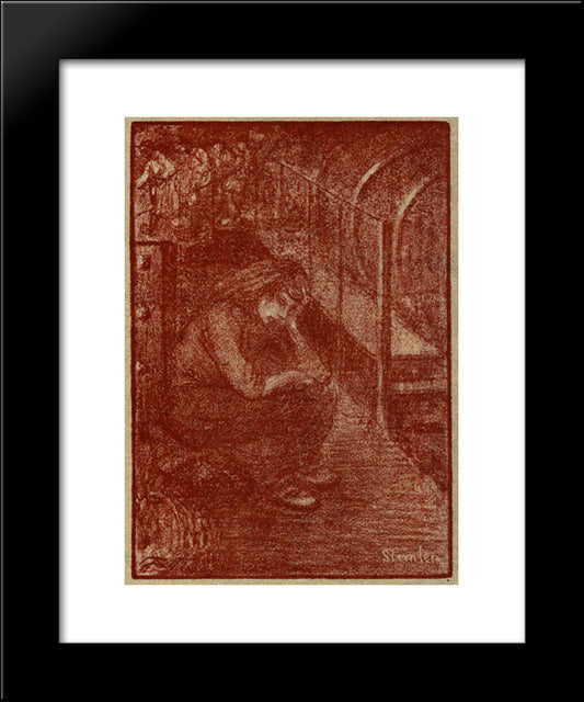 Solitude 20x24 Black Modern Wood Framed Art Print Poster by Steinlen, Theophile