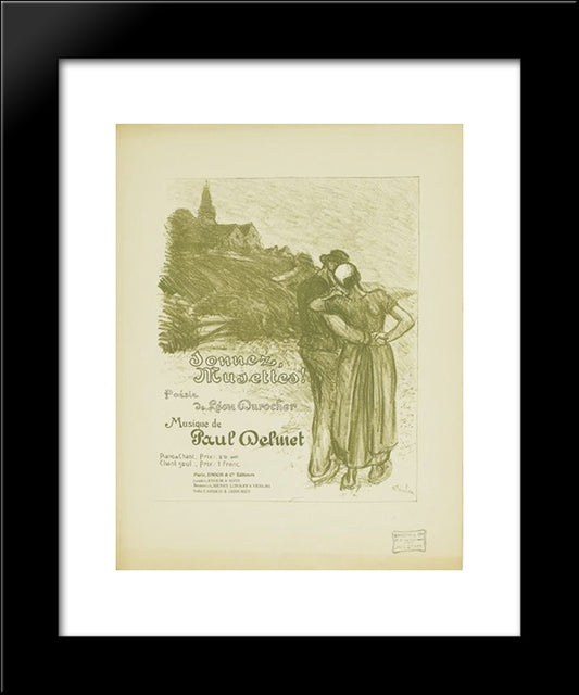 Sonnez Musettes 20x24 Black Modern Wood Framed Art Print Poster by Steinlen, Theophile