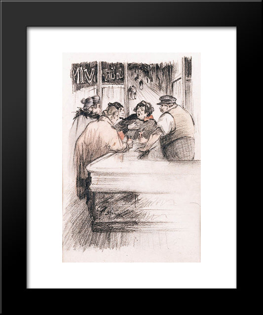 Souper Du Mac 20x24 Black Modern Wood Framed Art Print Poster by Steinlen, Theophile