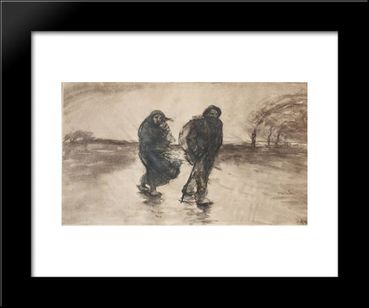 Sous L'Onde 20x24 Black Modern Wood Framed Art Print Poster by Steinlen, Theophile