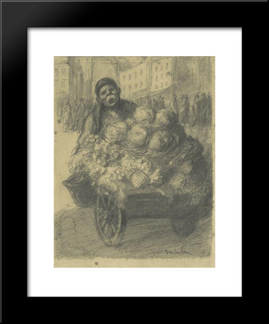 Steet Vendor 20x24 Black Modern Wood Framed Art Print Poster by Steinlen, Theophile