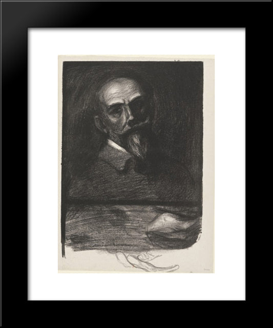 Steinlen De Face Tete Inclinee 20x24 Black Modern Wood Framed Art Print Poster by Steinlen, Theophile