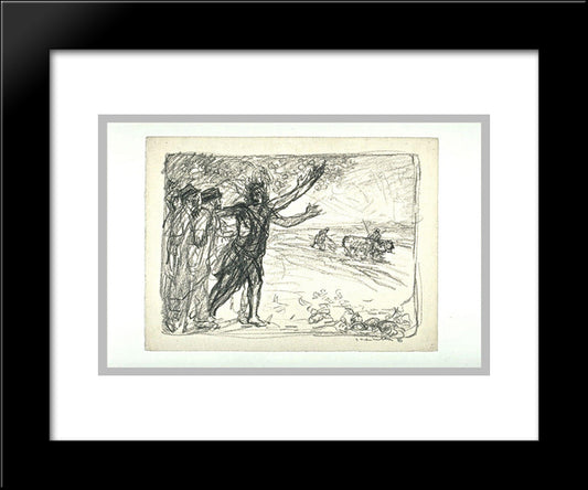 Study For Wwi Litho 20x24 Black Modern Wood Framed Art Print Poster by Steinlen, Theophile