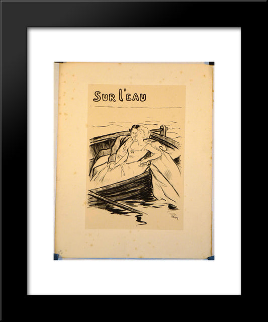 Sur L'Eau 20x24 Black Modern Wood Framed Art Print Poster by Steinlen, Theophile