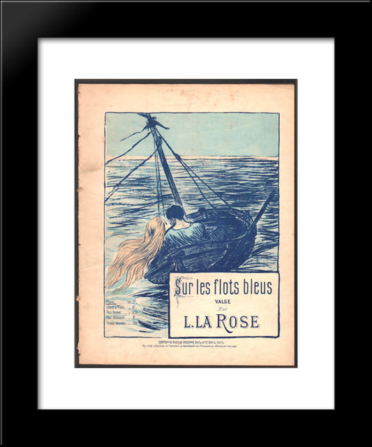 Sur Les Flots Bleux 20x24 Black Modern Wood Framed Art Print Poster by Steinlen, Theophile