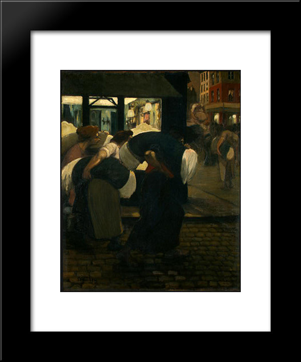 The Laundresses 20x24 Black Modern Wood Framed Art Print Poster by Steinlen, Theophile