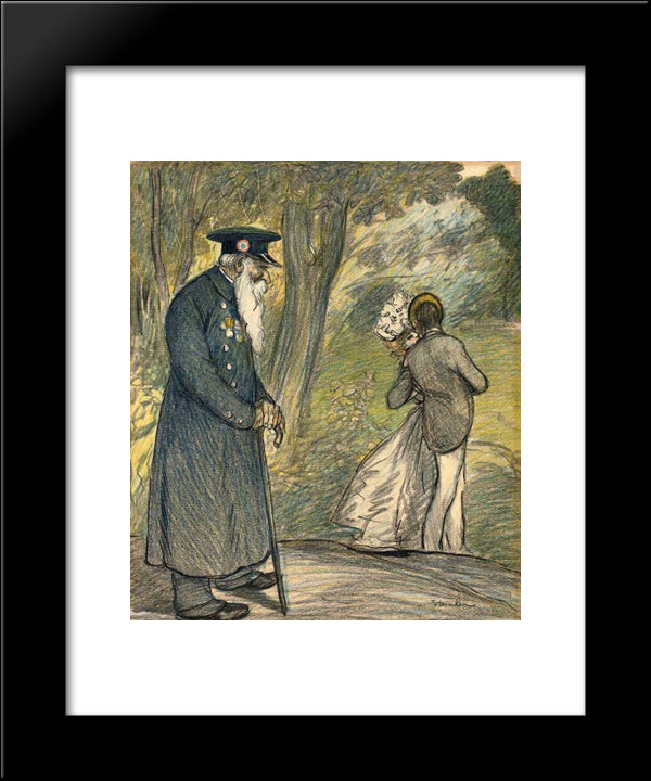 The Love In Green 20x24 Black Modern Wood Framed Art Print Poster by Steinlen, Theophile