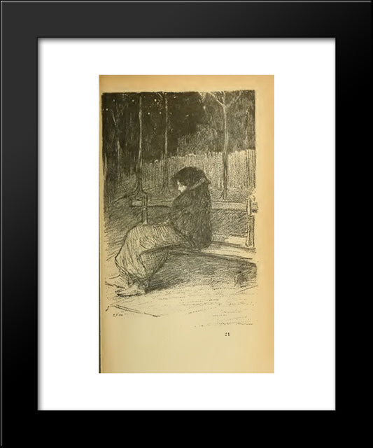 The Red Star - L'Etoile Rouge 20x24 Black Modern Wood Framed Art Print Poster by Steinlen, Theophile