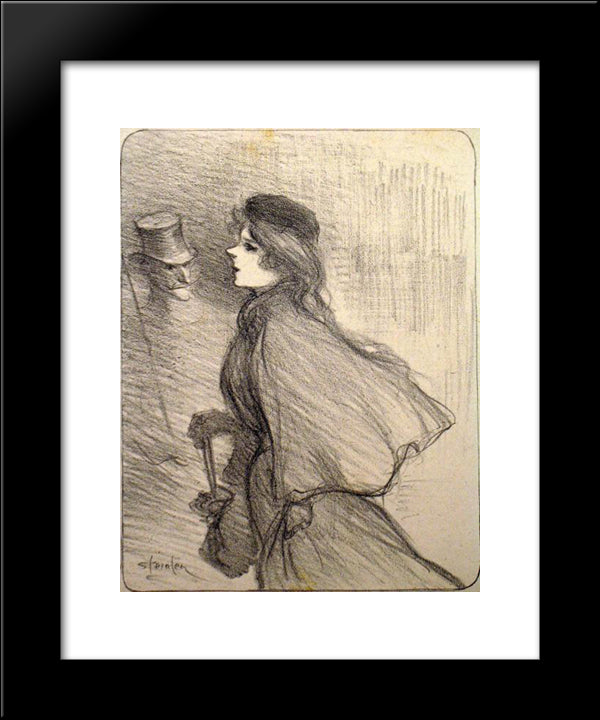 Ton Nez 20x24 Black Modern Wood Framed Art Print Poster by Steinlen, Theophile