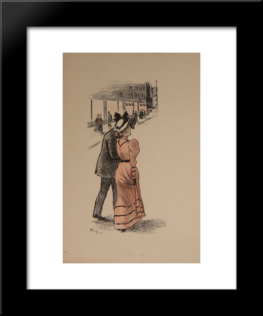 Ton Nez 20x24 Black Modern Wood Framed Art Print Poster by Steinlen, Theophile