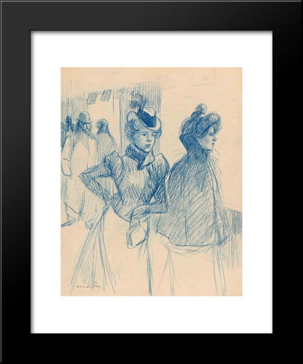 Two Elegant Women 20x24 Black Modern Wood Framed Art Print Poster by Steinlen, Theophile