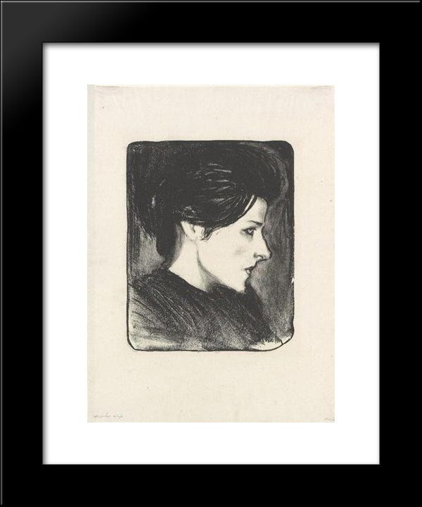 Type Populaire Du Profil 20x24 Black Modern Wood Framed Art Print Poster by Steinlen, Theophile