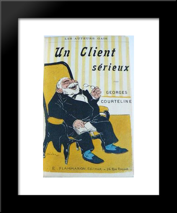 Un Client Serieux 20x24 Black Modern Wood Framed Art Print Poster by Steinlen, Theophile