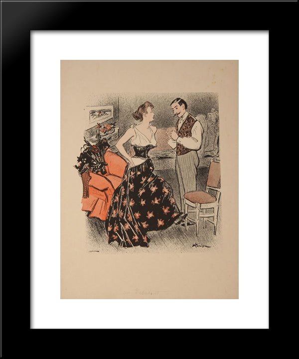 Un Debutant 20x24 Black Modern Wood Framed Art Print Poster by Steinlen, Theophile