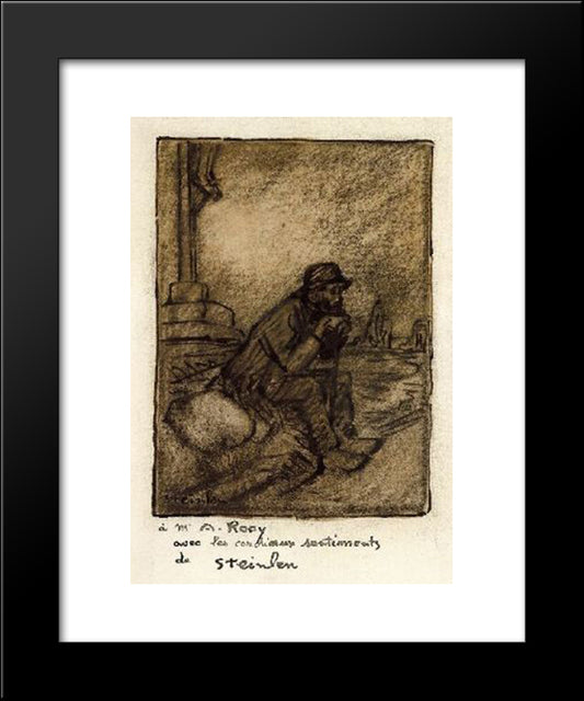 Un Vieux 20x24 Black Modern Wood Framed Art Print Poster by Steinlen, Theophile