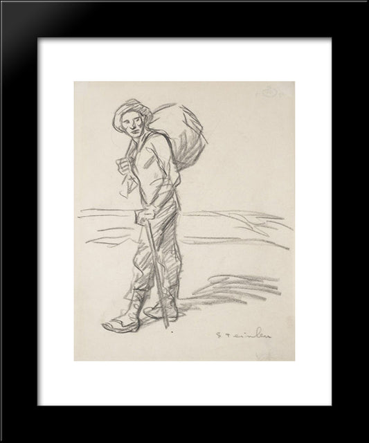 Vagabond 20x24 Black Modern Wood Framed Art Print Poster by Steinlen, Theophile