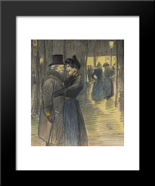 Vanite D'Un Viellard 20x24 Black Modern Wood Framed Art Print Poster by Steinlen, Theophile