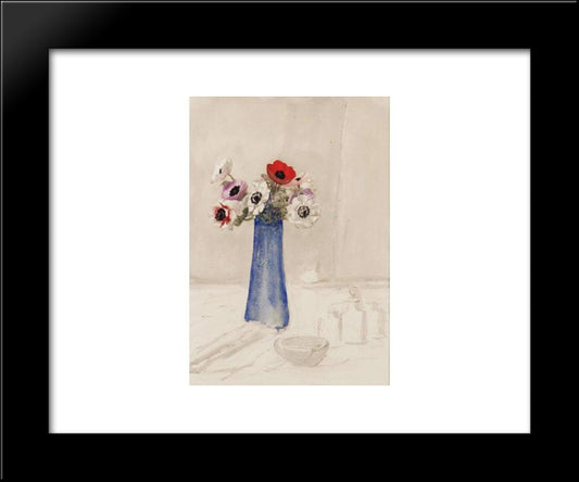 Vase D'Anemones 20x24 Black Modern Wood Framed Art Print Poster by Steinlen, Theophile