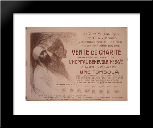 Vente De Charite 20x24 Black Modern Wood Framed Art Print Poster by Steinlen, Theophile