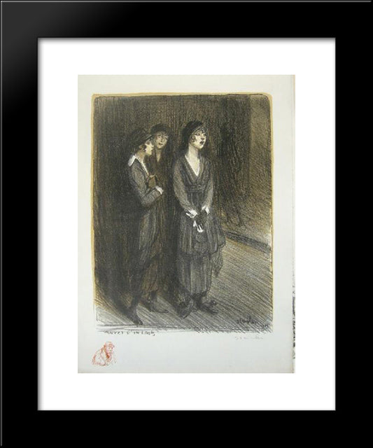 Veuves D'Un Louis 20x24 Black Modern Wood Framed Art Print Poster by Steinlen, Theophile