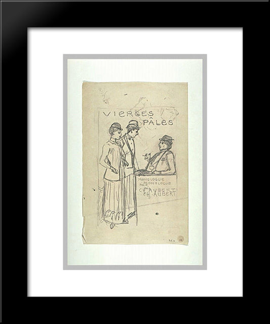 Vierges Pales 20x24 Black Modern Wood Framed Art Print Poster by Steinlen, Theophile