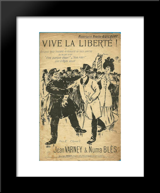 Vive La Liberte 20x24 Black Modern Wood Framed Art Print Poster by Steinlen, Theophile