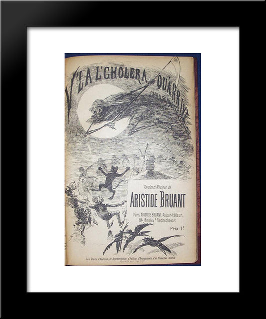 V'La L'Cholera Qu-Arrive 20x24 Black Modern Wood Framed Art Print Poster by Steinlen, Theophile