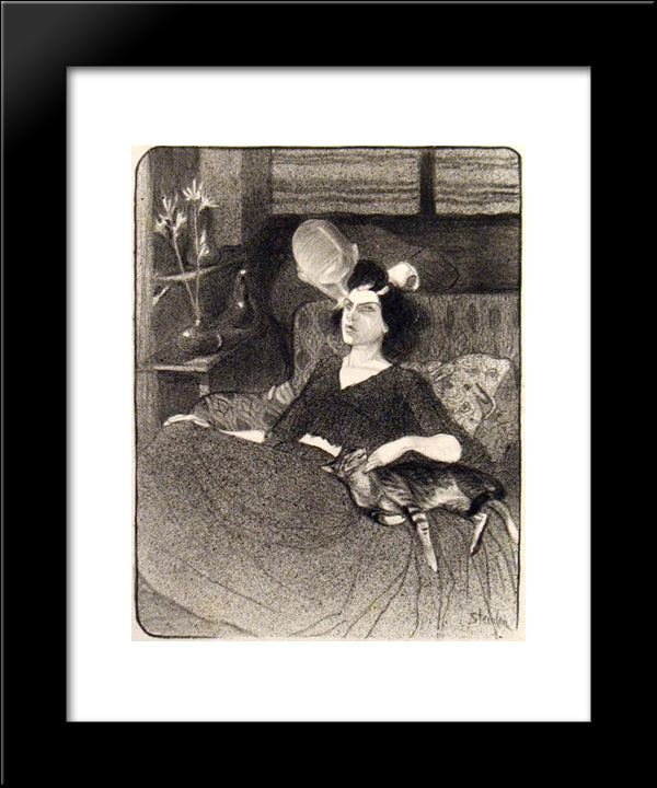 Volupte 20x24 Black Modern Wood Framed Art Print Poster by Steinlen, Theophile