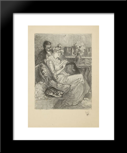 Volupte 20x24 Black Modern Wood Framed Art Print Poster by Steinlen, Theophile