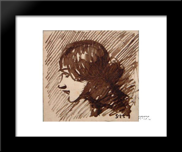 Woman Portrait 20x24 Black Modern Wood Framed Art Print Poster by Steinlen, Theophile