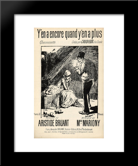 Y'En A Encore Quand Y'En A Plus 20x24 Black Modern Wood Framed Art Print Poster by Steinlen, Theophile