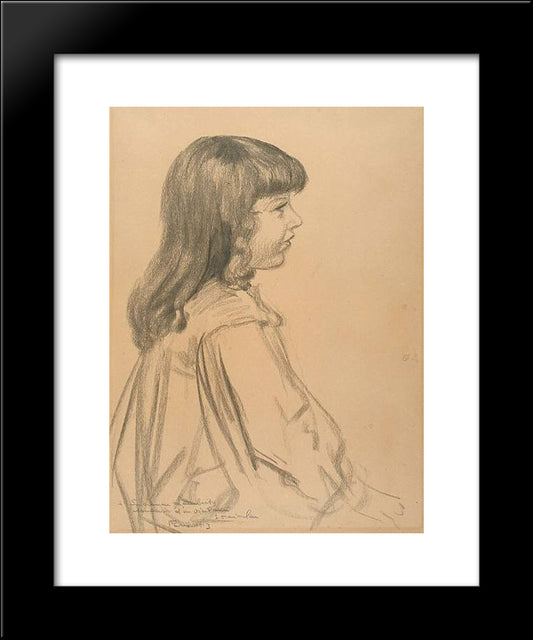 Young Girl 20x24 Black Modern Wood Framed Art Print Poster by Steinlen, Theophile