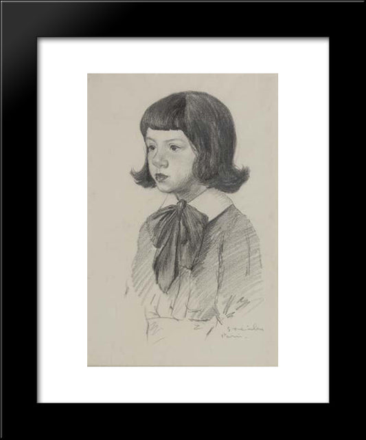 Young Girl Study 20x24 Black Modern Wood Framed Art Print Poster by Steinlen, Theophile