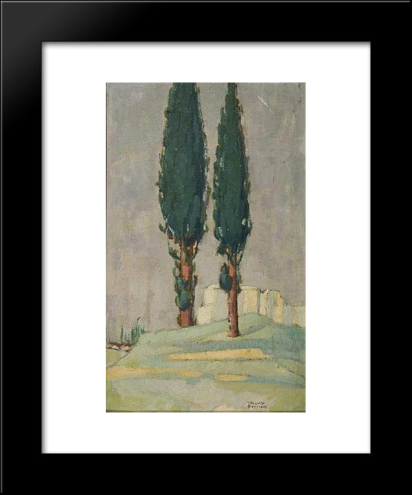 Cypresses 20x24 Black Modern Wood Framed Art Print Poster by Triantafyllidis, Theophrastos