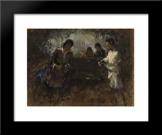 Governess In The Park 20x24 Black Modern Wood Framed Art Print Poster by Triantafyllidis, Theophrastos